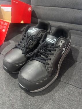 Puma Men's Black Athletic Sneakers with White Logo